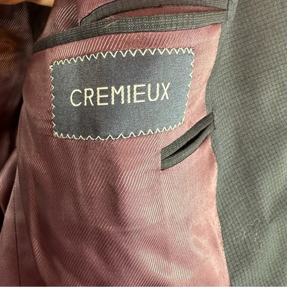 cremieux collection blazer suit jacket wool navy grey 42L - Picture 3 of 9
